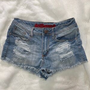 Dollhouse Distressed Light Blue Jean Shorts